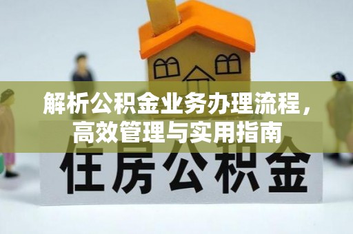 乐安解析公积金业务办理流程，高效管理与实用指南